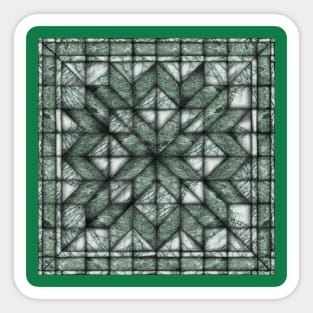 Green Marble Quilt Sticker